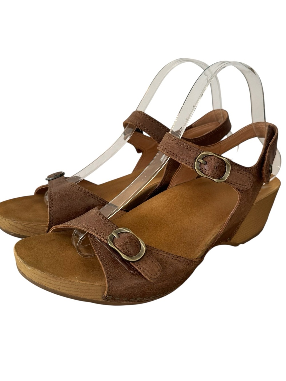 Dansko Tricia Milled Burnished Brown Leather Slingback Sandals US 9.5 EU 40